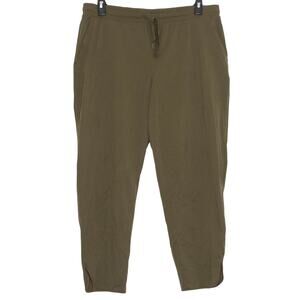 Uniqlo x Theory Womens Pants Pull On Ankle Drawstring Pockets Green Size XXL FI